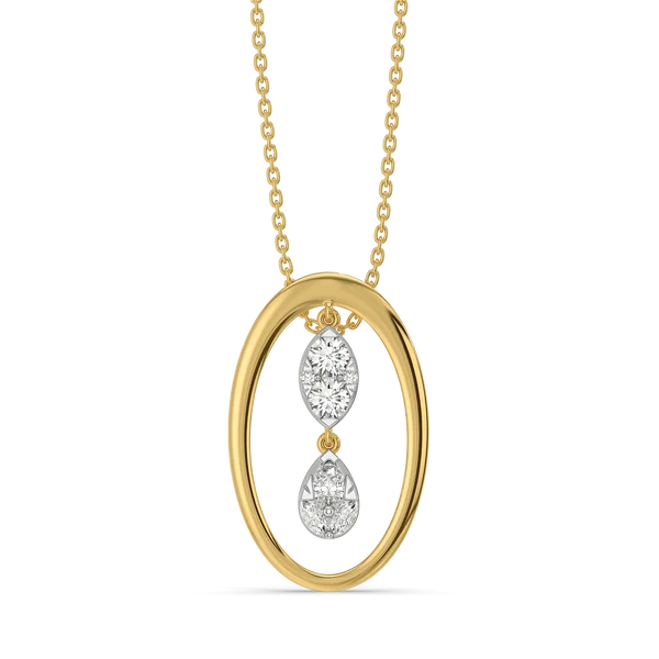 Celestia Marquise Diamond Pear and Round Frame Necklace