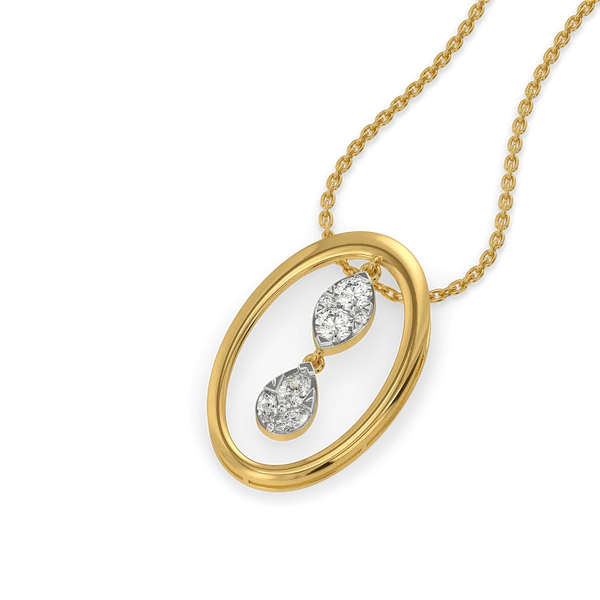 Celestia Marquise Diamond Pear and Round Frame Necklace