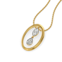 Celestia Marquise Diamond Pear and Round Frame Necklace