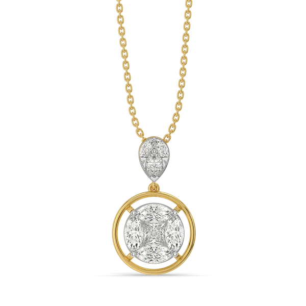 Celestial Halo Cluster Diamond Pendant Necklace