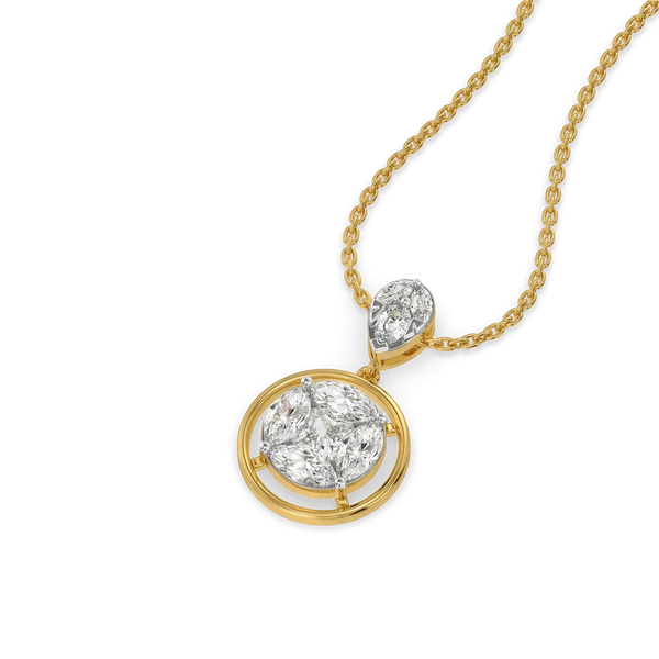 Celestial Halo Cluster Diamond Pendant Necklace