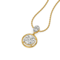 Celestial Halo Cluster Diamond Pendant Necklace