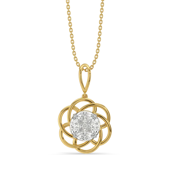 Celestial Bloom Marquise & Princess Diamond Necklace