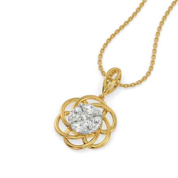 Celestial Bloom Marquise & Princess Diamond Necklace