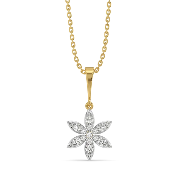 Blossom Radiance Diamond Flower Pendant & Stud Earrings Set