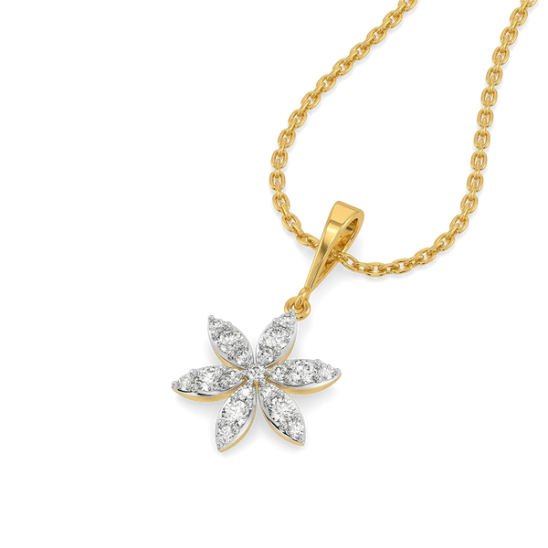 Blossom Radiance Diamond Flower Pendant & Stud Earrings Set