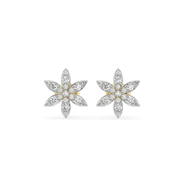 Blossom Radiance Diamond Flower Pendant & Stud Earrings Set