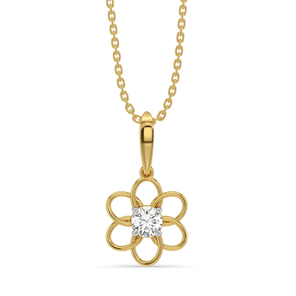 💎 Aurelia Floral Diamond Pendant Necklace