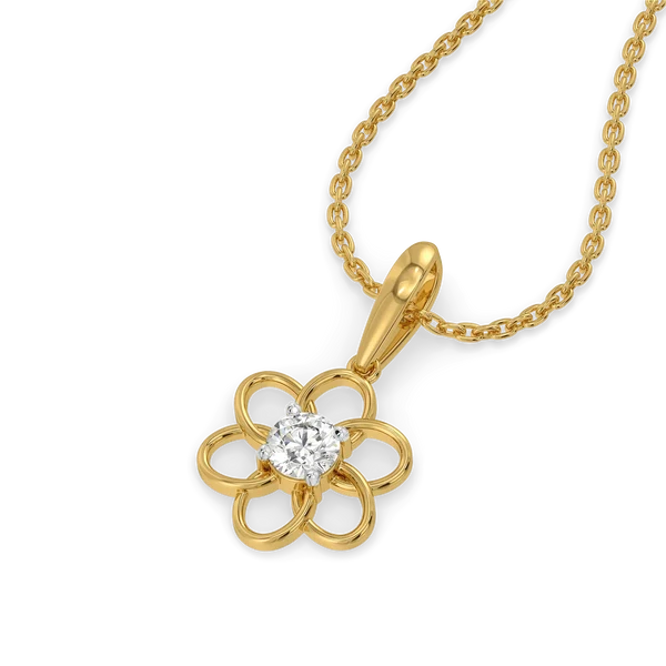 💎 Aurelia Floral Diamond Pendant Necklace