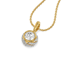 Aurelia Halo Solitaire Diamond Pendant Necklace