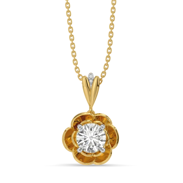 Aurelia Floral Bloom Diamond Pendant Necklace