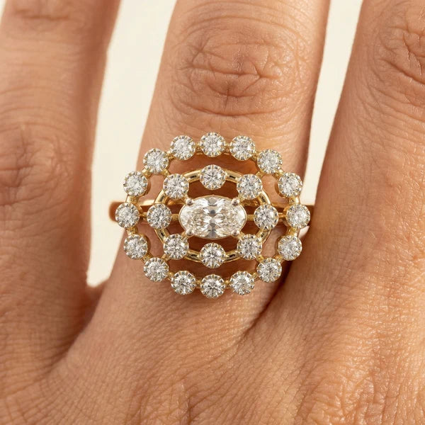 Aurelia Celeste Oval Diamond Ring