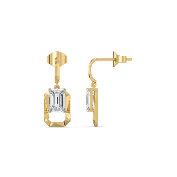 Modern Luxe Emerald-Cut Diamond Drop Earrings