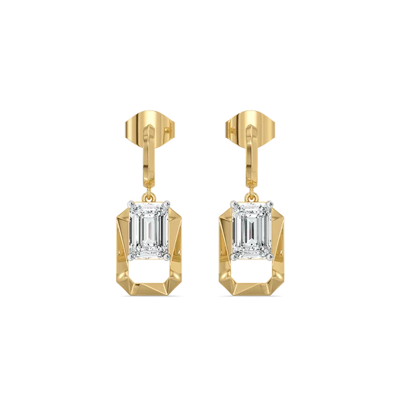 Modern Luxe Emerald-Cut Diamond Drop Earrings