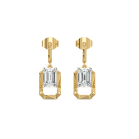 Modern Luxe Emerald-Cut Diamond Drop Earrings