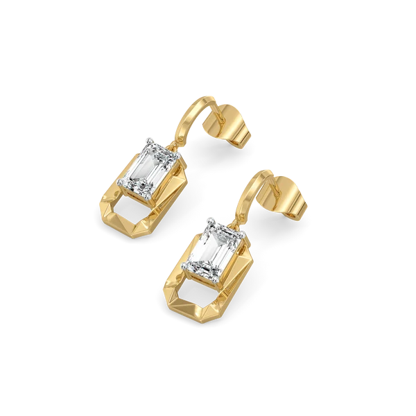Modern Luxe Emerald-Cut Diamond Drop Earrings