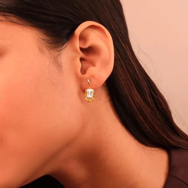Modern Luxe Emerald-Cut Diamond Drop Earrings