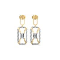 Geometric Emerald-Cut Diamond Drop Earrings