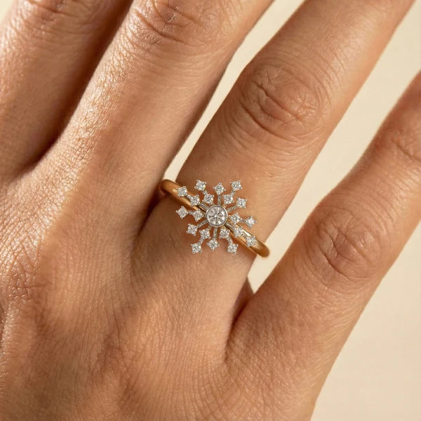 Celestial Snowflake Diamond Ring