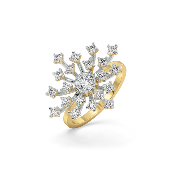 Celestial Snowflake Diamond Ring