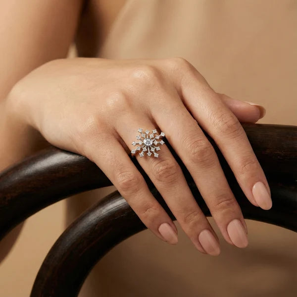 Celestial Snowflake Diamond Ring