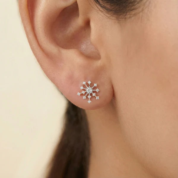 Celestial Snowflake Diamond Earrings