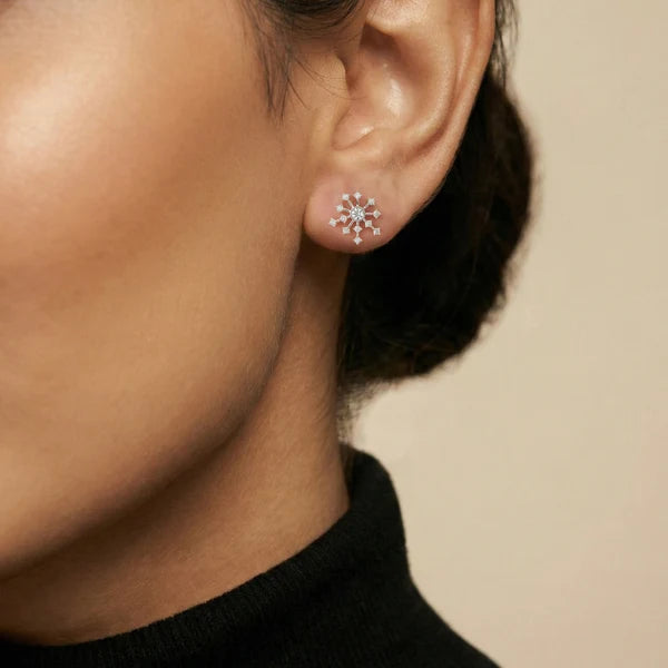 Celestial Snowflake Diamond Earrings