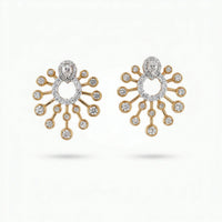 Pear Halo Diamond Sunburst Stud Earrings in 925 Sterling Silver | Elegant Statement Earrings