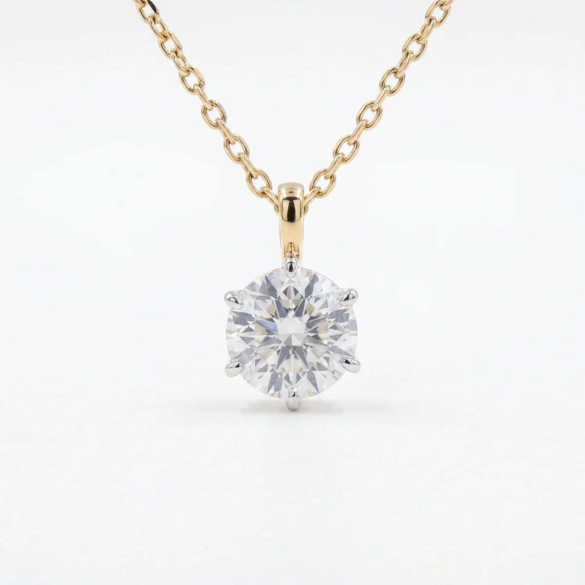 925 Sterling Silver Classic Round Solitaire Pendant Necklace | Brilliant Cut CZ | Minimalist Everyday Jewelry