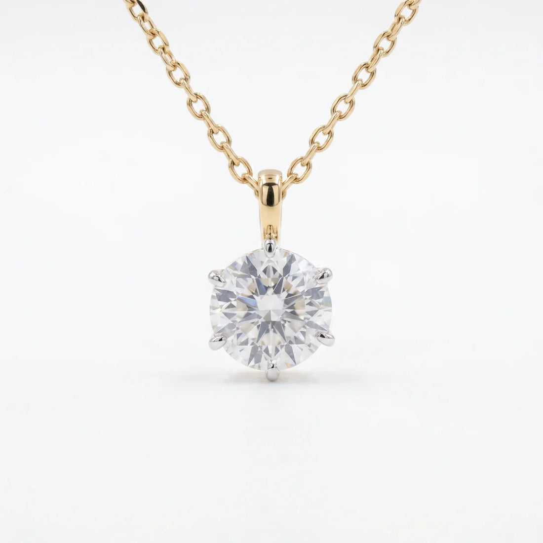 925 Sterling Silver Classic Round Solitaire Pendant Necklace | Brilliant Cut CZ | Minimalist Everyday Jewelry
