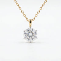 925 Sterling Silver Classic Round Solitaire Pendant Necklace | Brilliant Cut CZ | Minimalist Everyday Jewelry