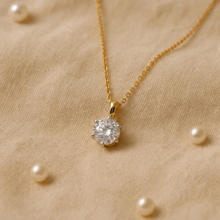 925 Sterling Silver Classic Round Solitaire Pendant Necklace | Brilliant Cut CZ | Minimalist Everyday Jewelry