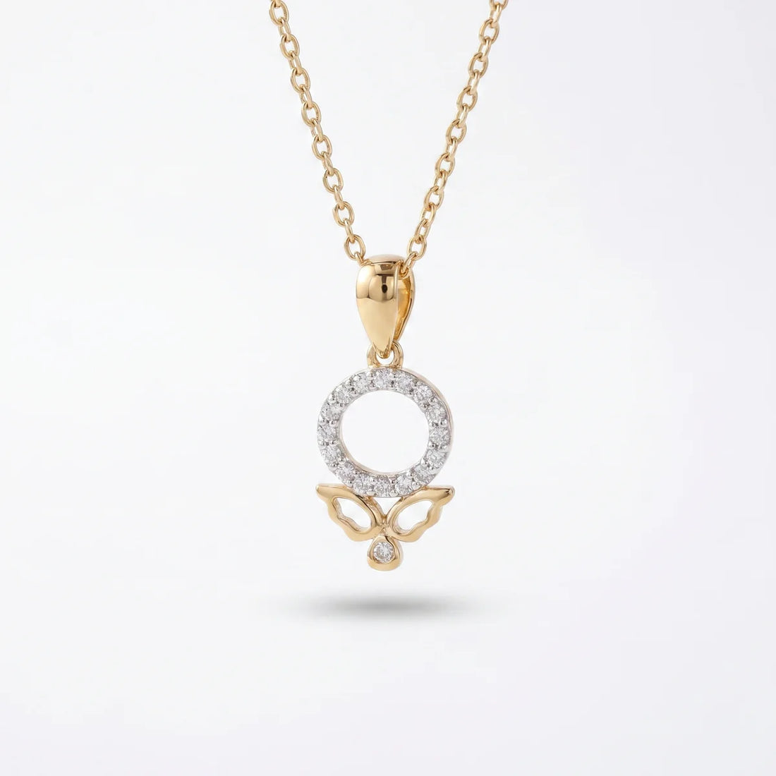 Elegant Diamond Venus Symbol Pendant Necklace in 925 Sterling Silver