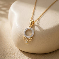 Elegant Diamond Venus Symbol Pendant Necklace in 925 Sterling Silver