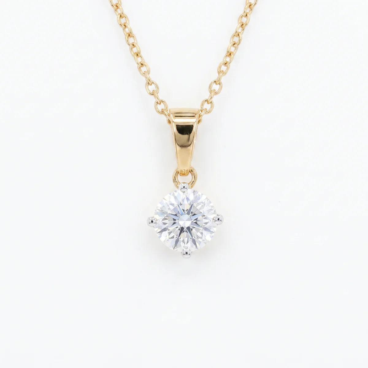 Minimalist Round Solitaire Diamond Look Pendant in 925 Sterling Silver