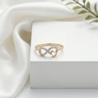 Infinity Heart Diamond Promise Ring in 925 Sterling Silver