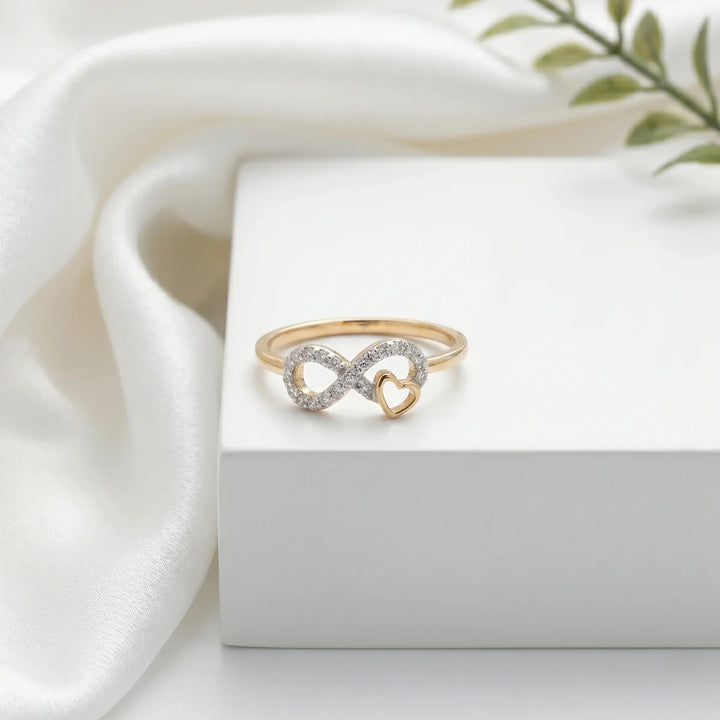 Infinity Heart Diamond Promise Ring in 925 Sterling Silver