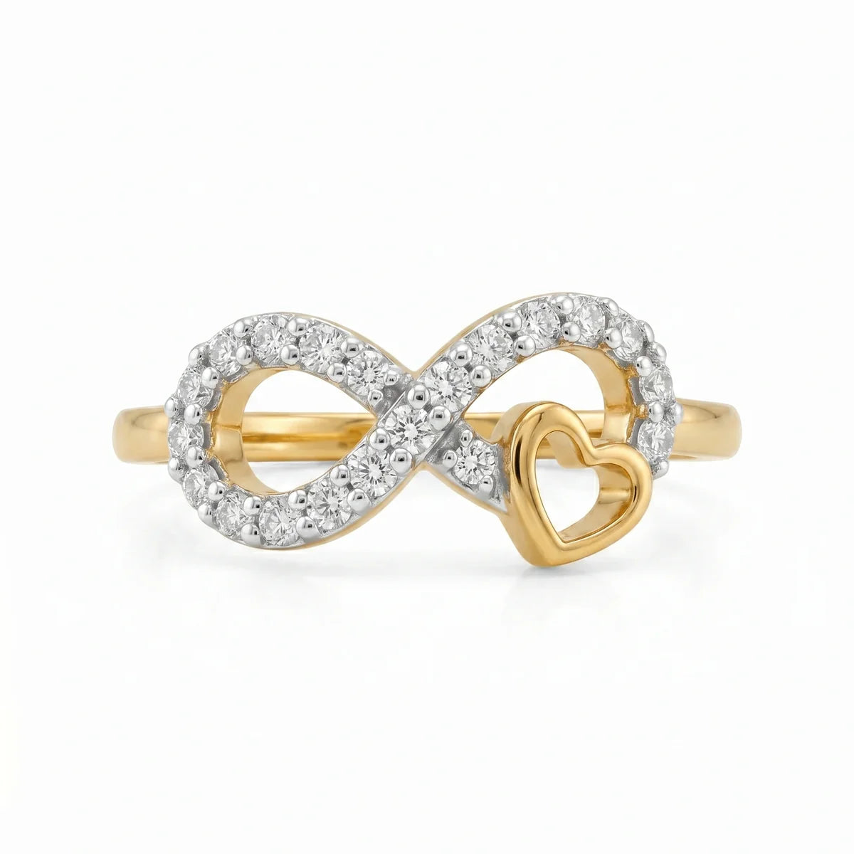 Infinity Heart Diamond Promise Ring in 925 Sterling Silver