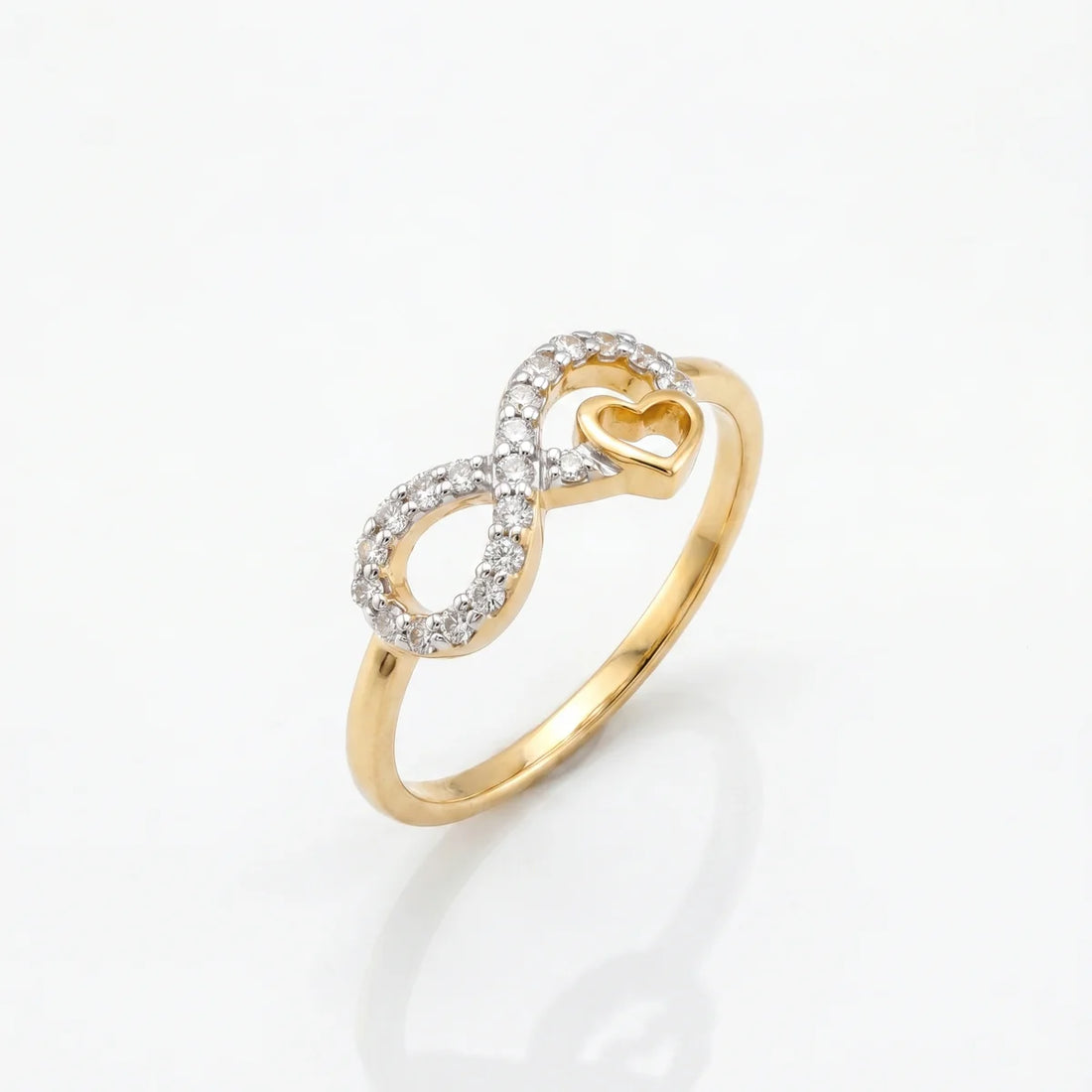 Infinity Heart Diamond Promise Ring in 925 Sterling Silver