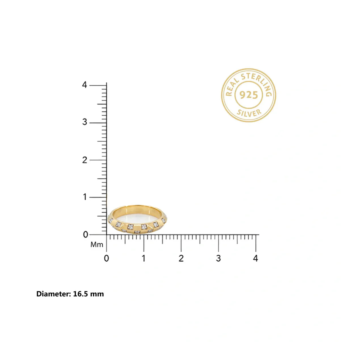 The Celeste – 925 Sterling Silver Flush-Set Diamond Eternity Band