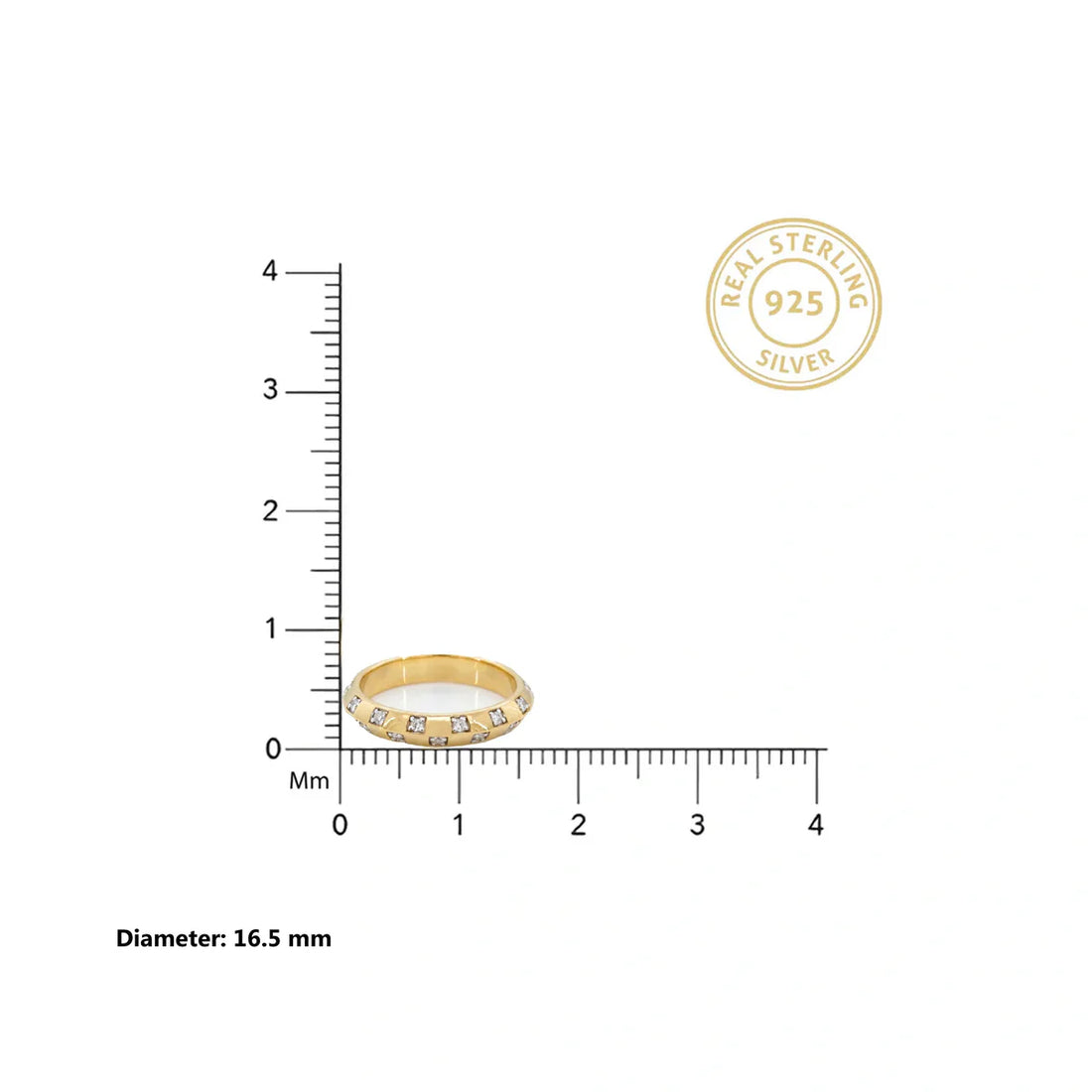 The Celeste – 925 Sterling Silver Flush-Set Diamond Eternity Band