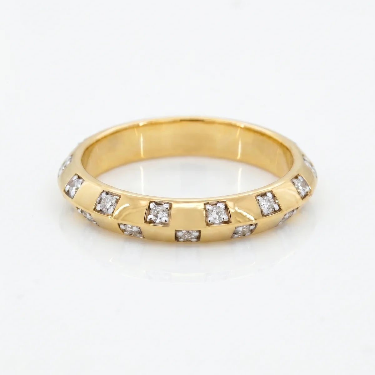 The Celeste – 925 Sterling Silver Flush-Set Diamond Eternity Band