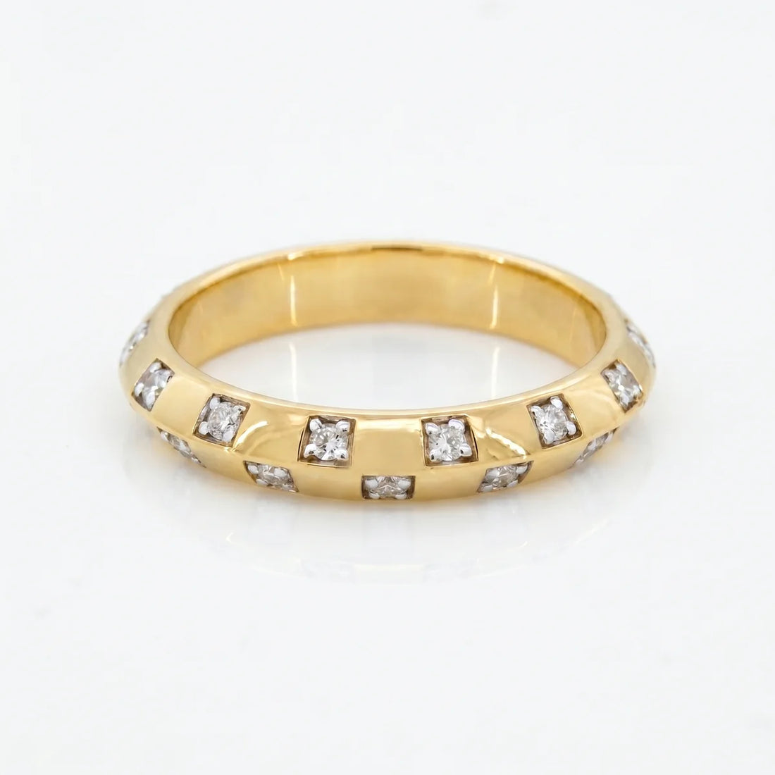The Celeste – 925 Sterling Silver Flush-Set Diamond Eternity Band
