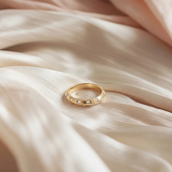 The Celeste – 925 Sterling Silver Flush-Set Diamond Eternity Band