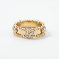 The Fleura – 925 Sterling Silver Diamond Flower Beaded Ring