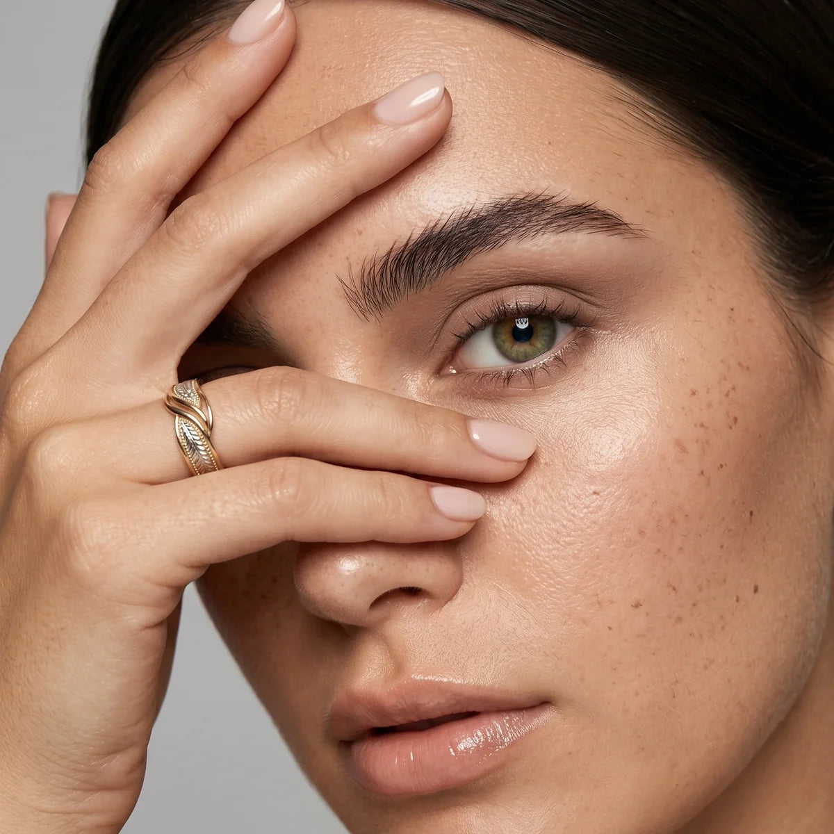 Infinity Leaf Two-Tone 925 Sterling Silver Band Ring