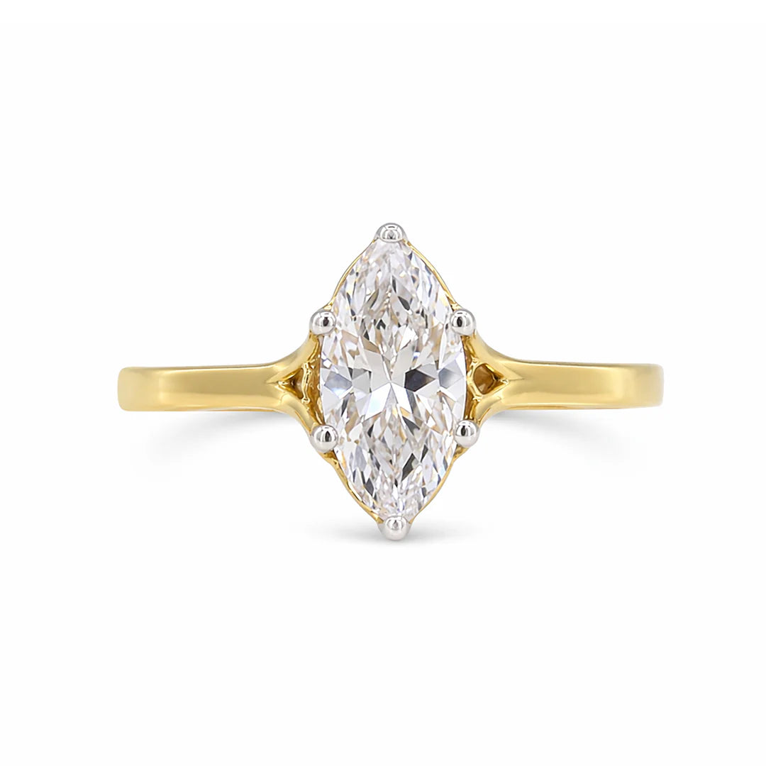 Classic Marquise Diamond Solitaire Ring – 925 Silver Promise Ring