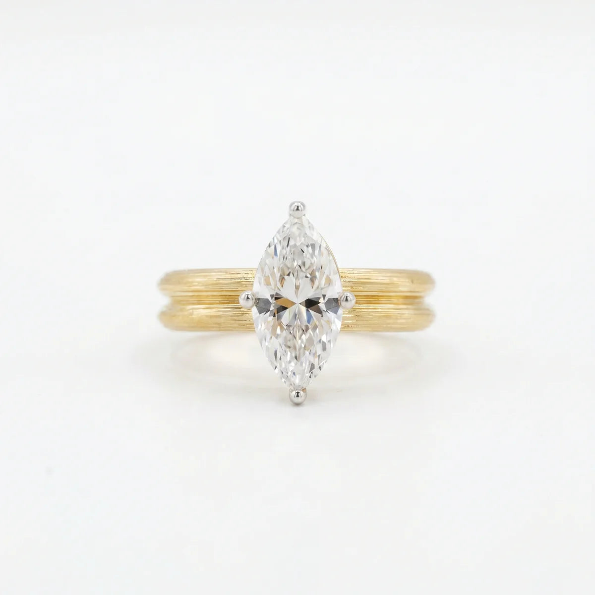 925 Sterling Silver Marquise Cut Solitaire Bridal Ring Set – Two Piece Engagement & Wedding Ring – Minimalist Promise Ring for Women