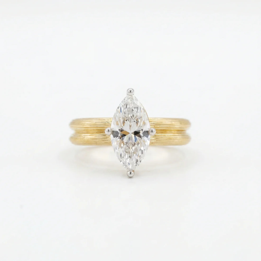 925 Sterling Silver Marquise Cut Solitaire Bridal Ring Set – Two Piece Engagement & Wedding Ring – Minimalist Promise Ring for Women