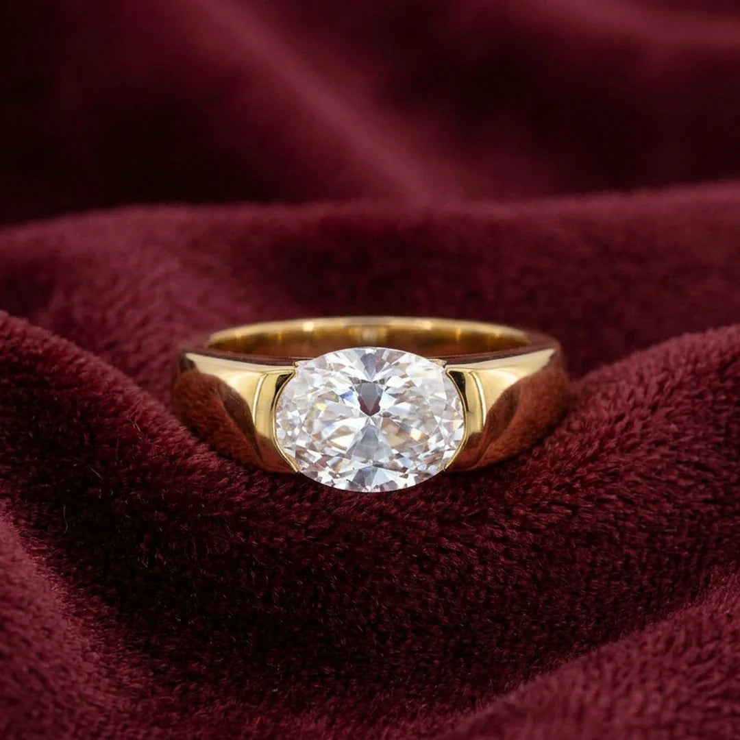 Elegant Oval Cut Solitaire Promise Ring – 925 Sterling Silver